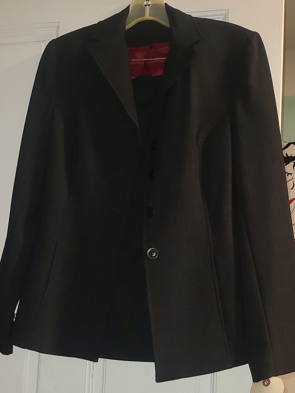 Classic Black Blazer with Subtle Red Lining
